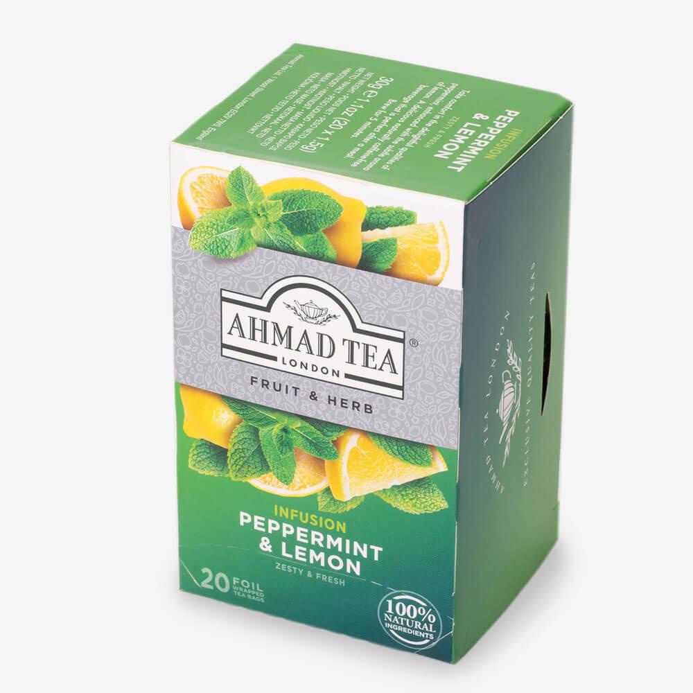 TRÀ AHMAD ANH QUỐC - BẠC HÀ CAY & CHANH (40g) - Peppermint & Lemon - Hỗ trợ tiêu hóa hoàn hảo