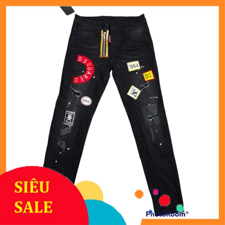 Quần bò nam DSQ khoá lệch Jean nam dài