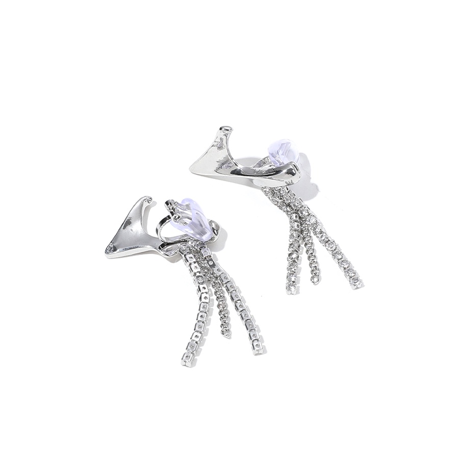 Bông tai dạng kẹp không cần xỏ lỗ màu đỏ thời trang cao cấp cho nữ