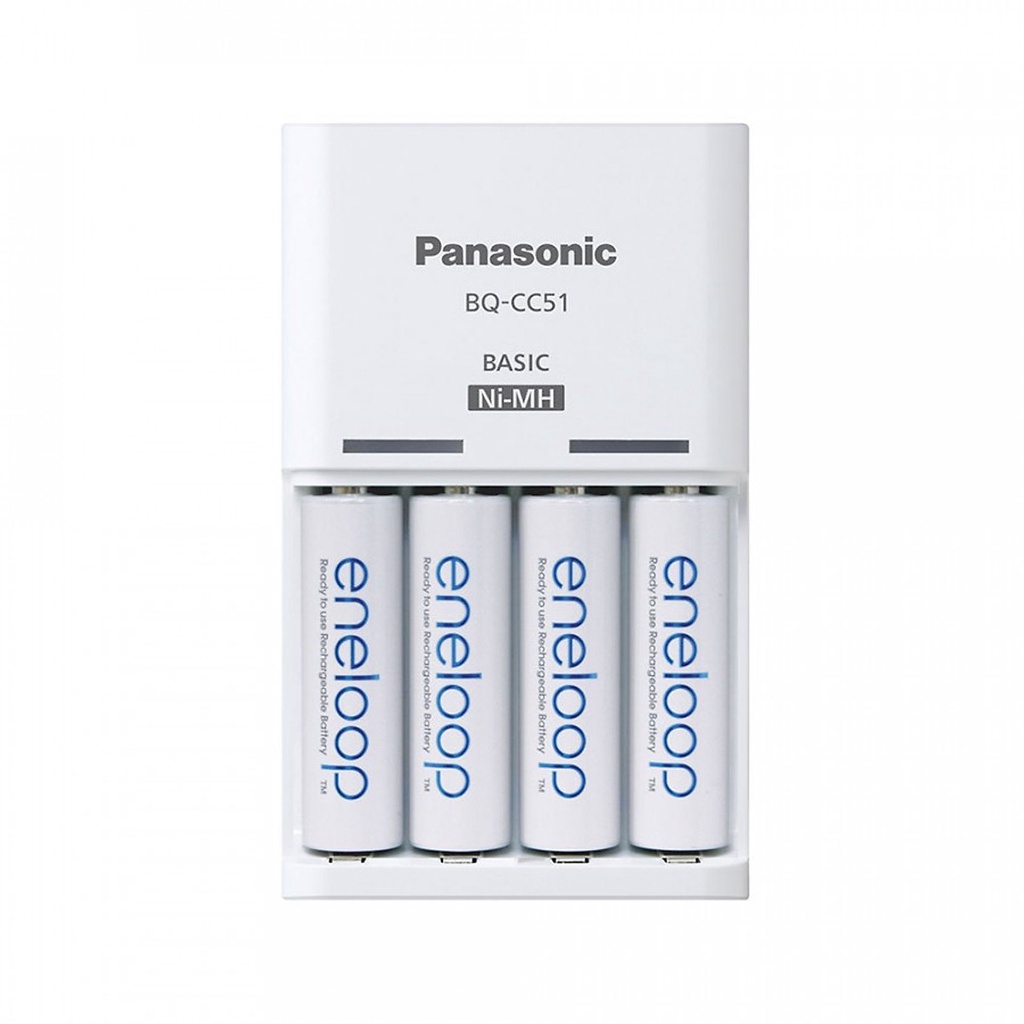 BỘ 4 PIN &amp; SẠC ENELOOP PANASONIC - MÁY SẠC TỰ NGẮT PANASONIC ENELOOP KÈM 4 PIN AA ENELOOP