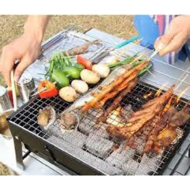 BẾP NƯỚNG THAN HOA HÌNH VUÔNG CAO CẤP NGOÀI TRỜI KHÔNG KHÓI CÓ THỂ GẤP GỌN