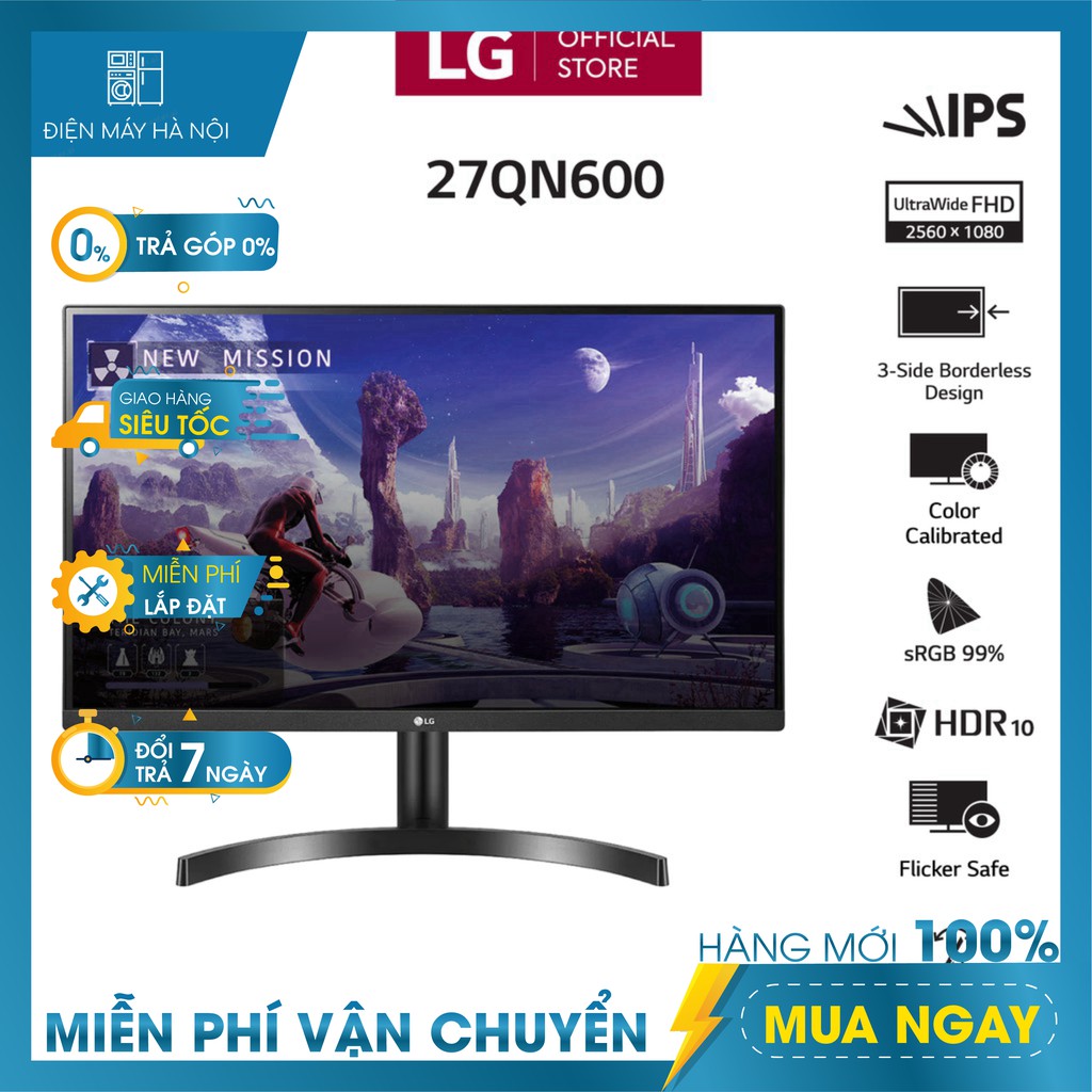 Màn Hình LG 27QN600 27" IPS QHD (2560x1440) HDR AMD Freesync