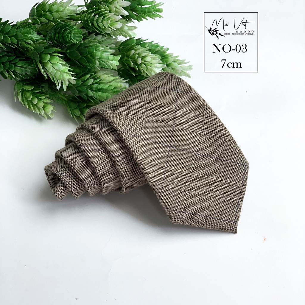 Cà vạt nam, cà vạt kẻ caro bản 7cm nhiều họa tiết đẹp
