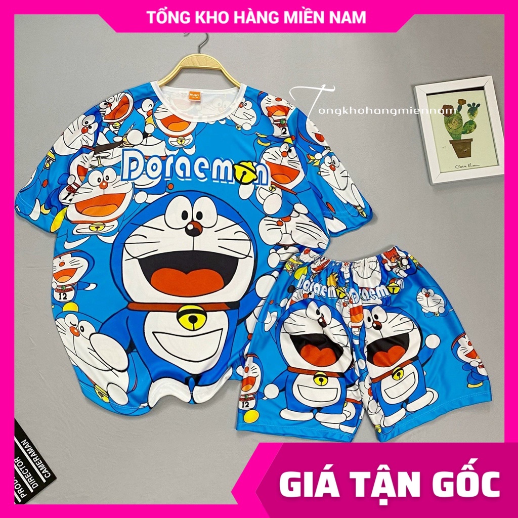 Đồ bộ bé trai bé gái gia đình size từ 5kg đến 70kg in bò sữa doremon hoạt hình dễ thương Bộ thun mềm mịn mát full size