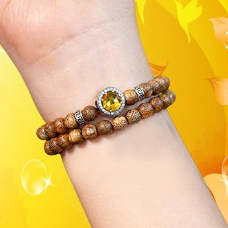Vòng Tay Trầm Hương Cho Nữ Mix Cùng Đá Ngũ Sắc Hợp Từng Mệnh Quấn Tay 2 Vòng