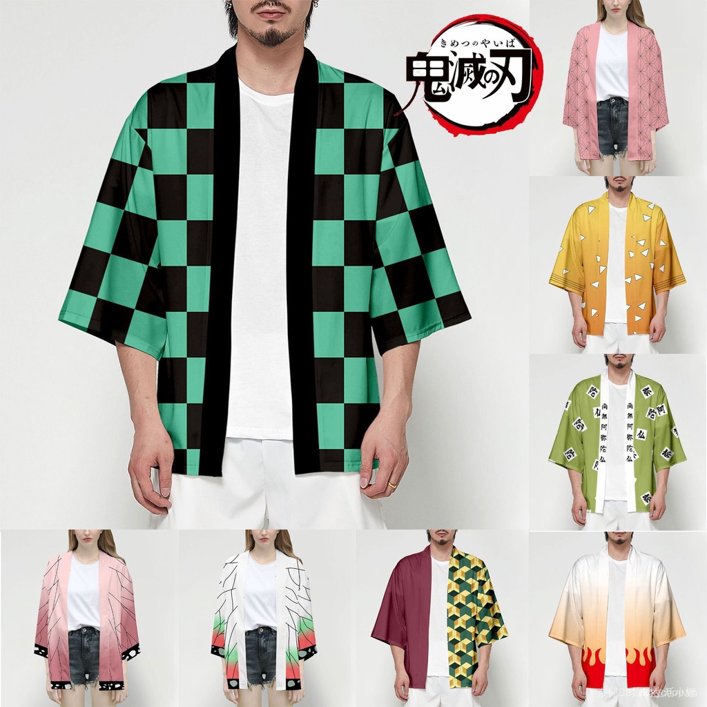 Áo Choàng Kimono In Họa Tiết Thanh Gươm Diệt Quỷ Thời Trang Xuân Thu Cho Người Lớn Và Trẻ Em