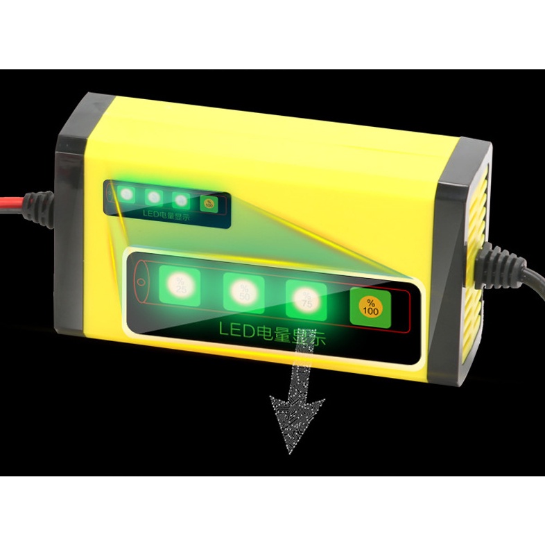 Sạc bình ắc quy 12v 2A 2AH-20AH VÀNG RẺ tự ngắt khi đầy chống ngược cực LOẠI TỐT