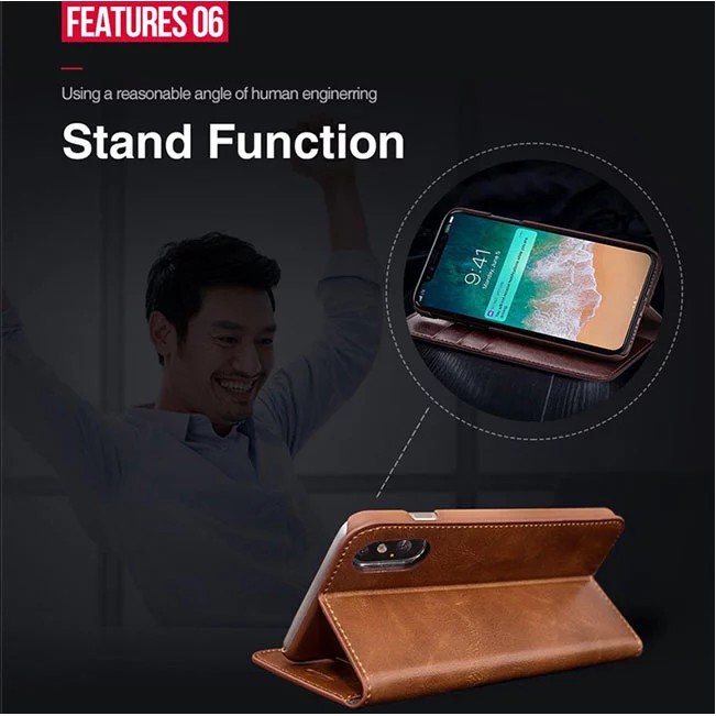 Bao da trơn iphone 6 . 6s , 7 , 7 plus , X , Xr , Xs max , 11 , 11 pro , 11 pro max nắp gập dạng ví sạng trọng | BigBuy360 - bigbuy360.vn