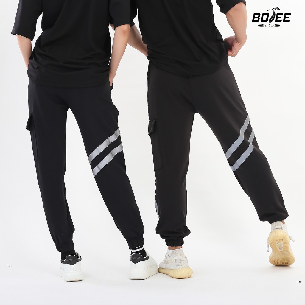 Quần jogger túi hộp Phản Quang BOTEE unisex nam nữ chất poly cao cấp