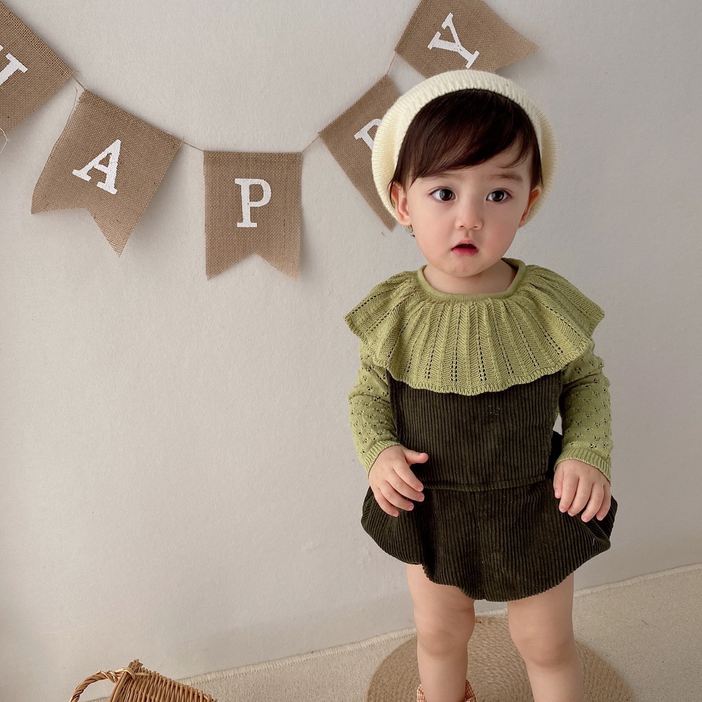 Áo Sweater Cotton Nguyên Chất Cổ Lá Sen Cỡ Lớn Phong Cách Xuân Thu Mới Cho Bé