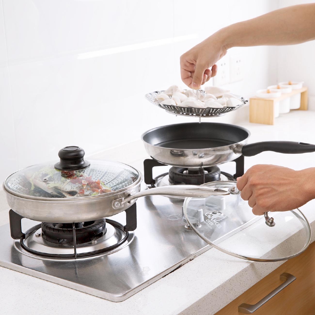 Khay hấp JUJIAJIA bằng bạc không gỉ có thể gấp gọn tiện dụng cho nhà bếp