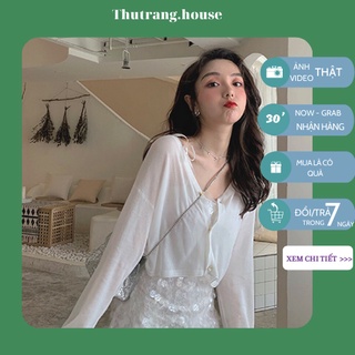 Áo cardigan len ngắn Ulzzang khoác ngoài mỏng có khuy cài mẫu mới đi biển MSP468