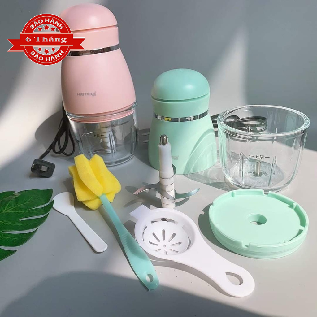 Máy xay đa năng Hattiecs bản nâng cấp 6 lưỡi chính hãng- Máy xay cho bé ăn dặm, máy xay thịt, rau củ quả