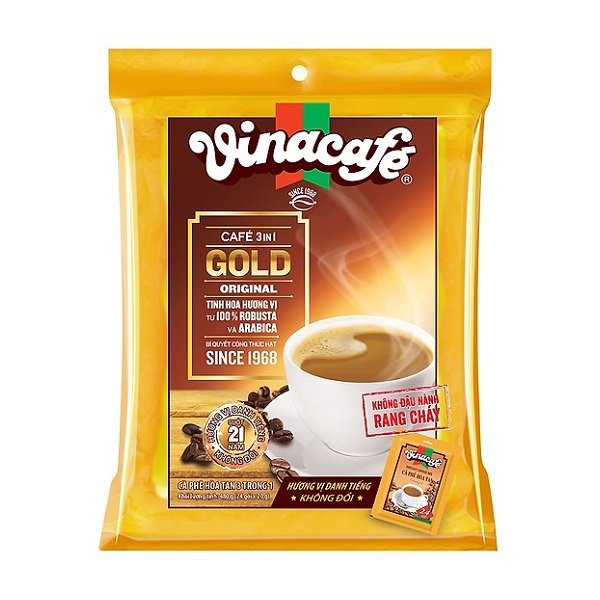 Cà phê sữa VinaCafé Gold Original 3 in 1 800g ( 40 gói x 20g )