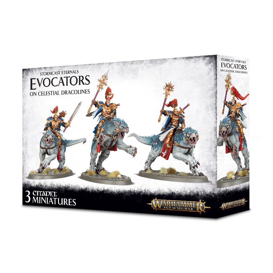 Mô hình nhân vật Warhammer Stormcast Eternals Evocators On Celestial Dracolines