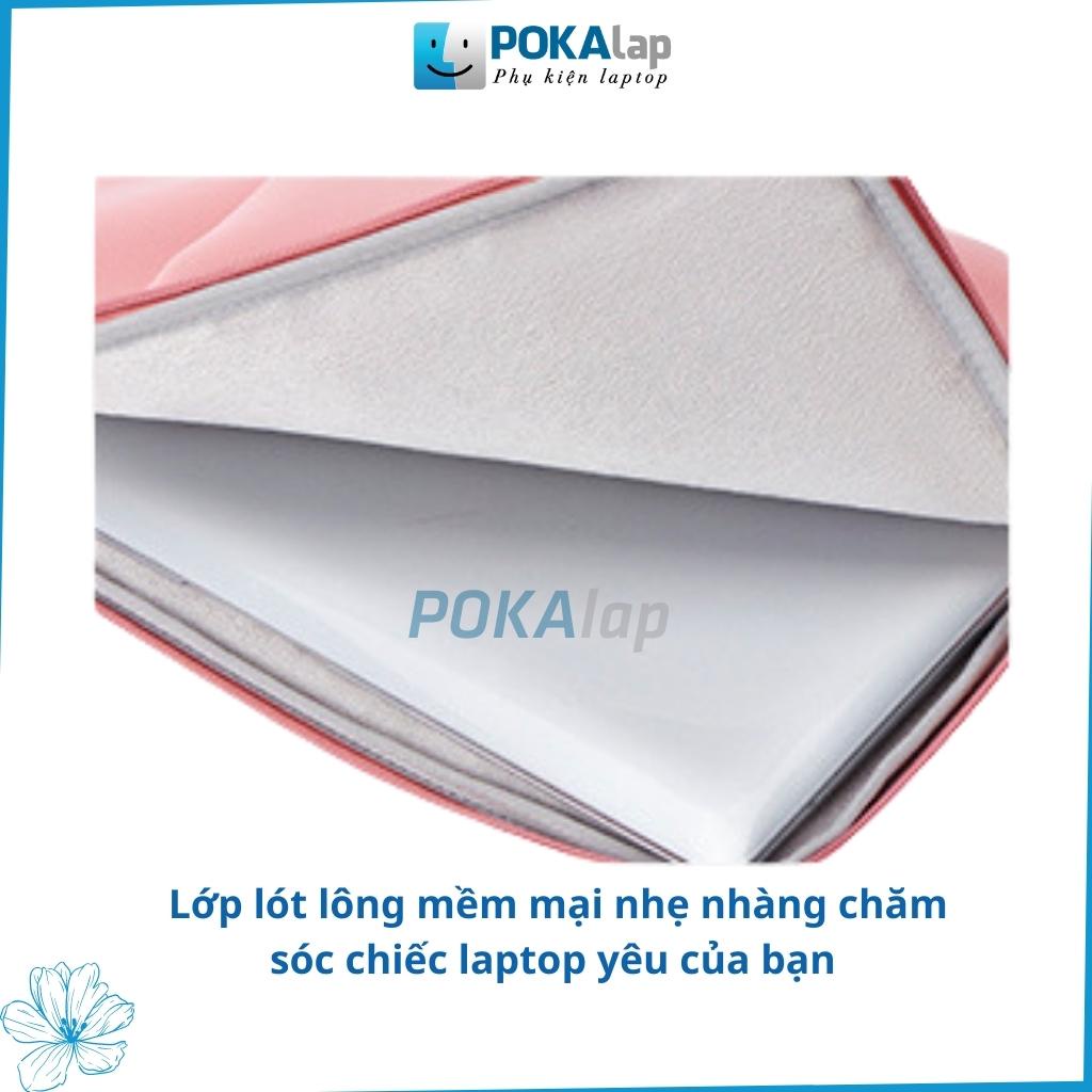 Túi chống sốc laptop, macbook POKA1 13 inch,14 inch,15,6 inch chất liệu PU có lót nhung cao cấp - POKALAP