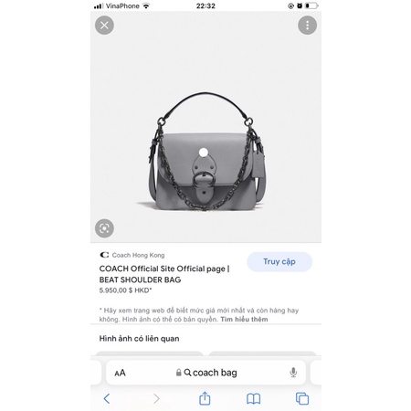 Túi coach y hình da thật Size 25