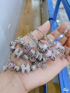 Lắc charm bạc xi vàng cao cấp