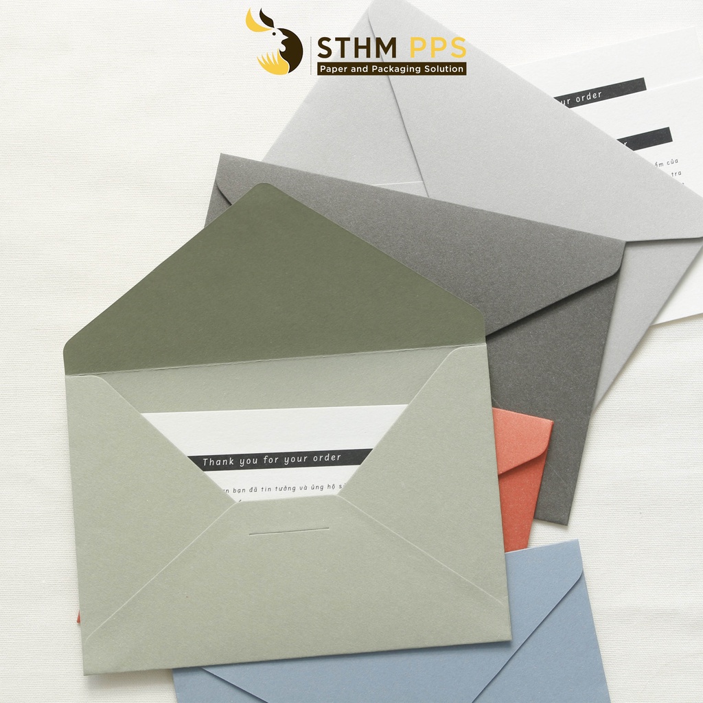 [STHM stationery] - 10 bao thư cao cấp - giấy mỹ thuật nhám- 11x16cm