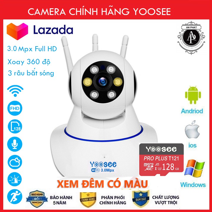 Camera Yoosee Xoay 360 - Full HD 1080P, Có Kèm Thẻ Nhớ 32GB