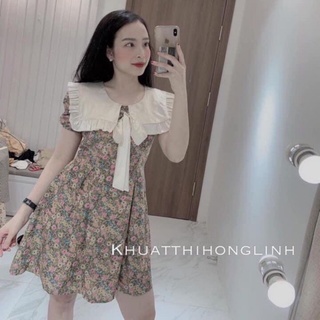 Đầm cổ bèo from chữ A chất lụa
