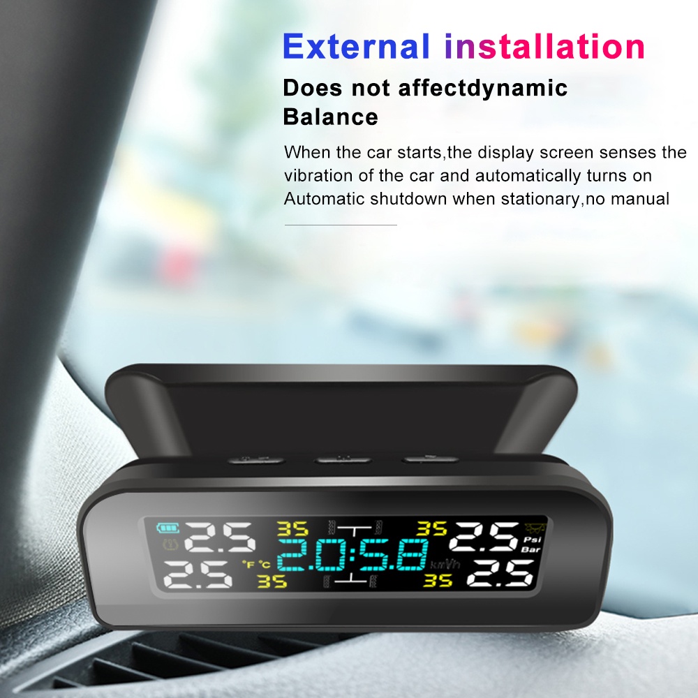Hệ Thống Cảnh Báo Áp Suất Lốp Xe Hơi TPMS Hiển Thị Nhiệt Độ Năng Lượng Mặt Trời