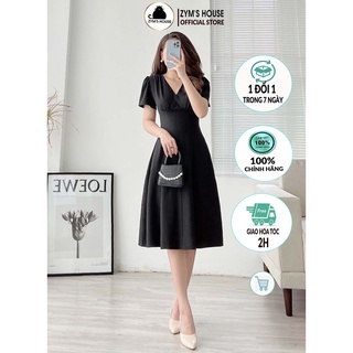 Váy xòe cổ V nhún ngực tay bồng ZYM'S HOUSE K1328