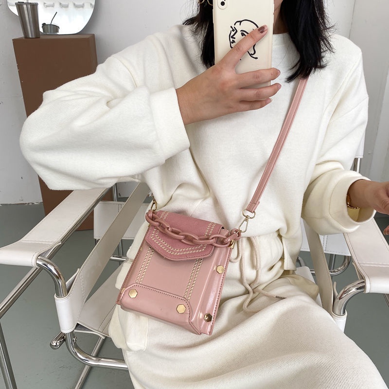 Túi Đeo Chéo Đựng Điện Thoại Mini Bằng Acrylic Màu Cam Thời Trang