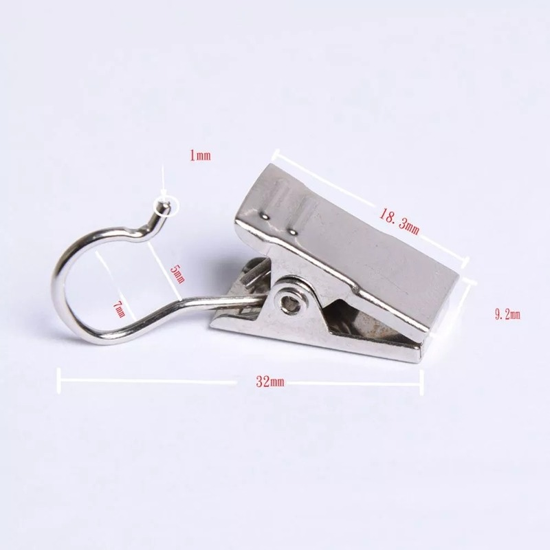 Set 10 kẹp treo rèm cửa bằng thép không gỉ