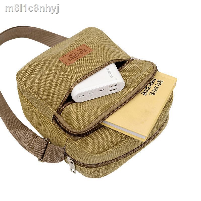 túi đeo vai vải mới của nam giới vuông nhỏ nhiều dây kéo giản dị cổ điển kinh doanh ba lô chéo đựng tiền xu | BigBuy360 - bigbuy360.vn