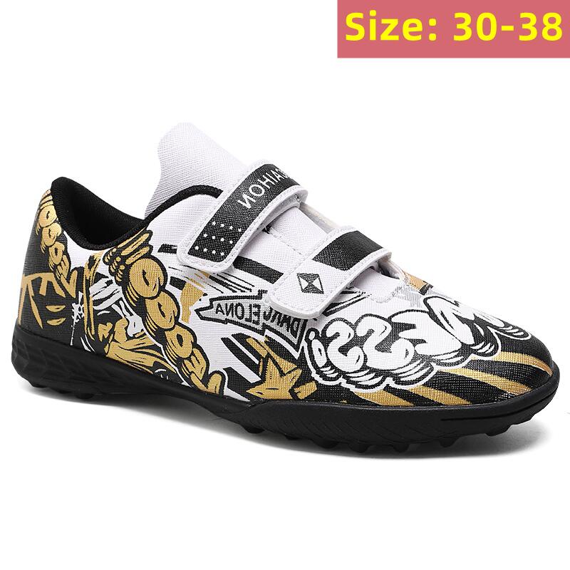 Giày Đá Bóng Chống Trượt Thoáng Khí Đế Phẳng Có 3 Màu 30-38 Size Dành Cho Trẻ Em