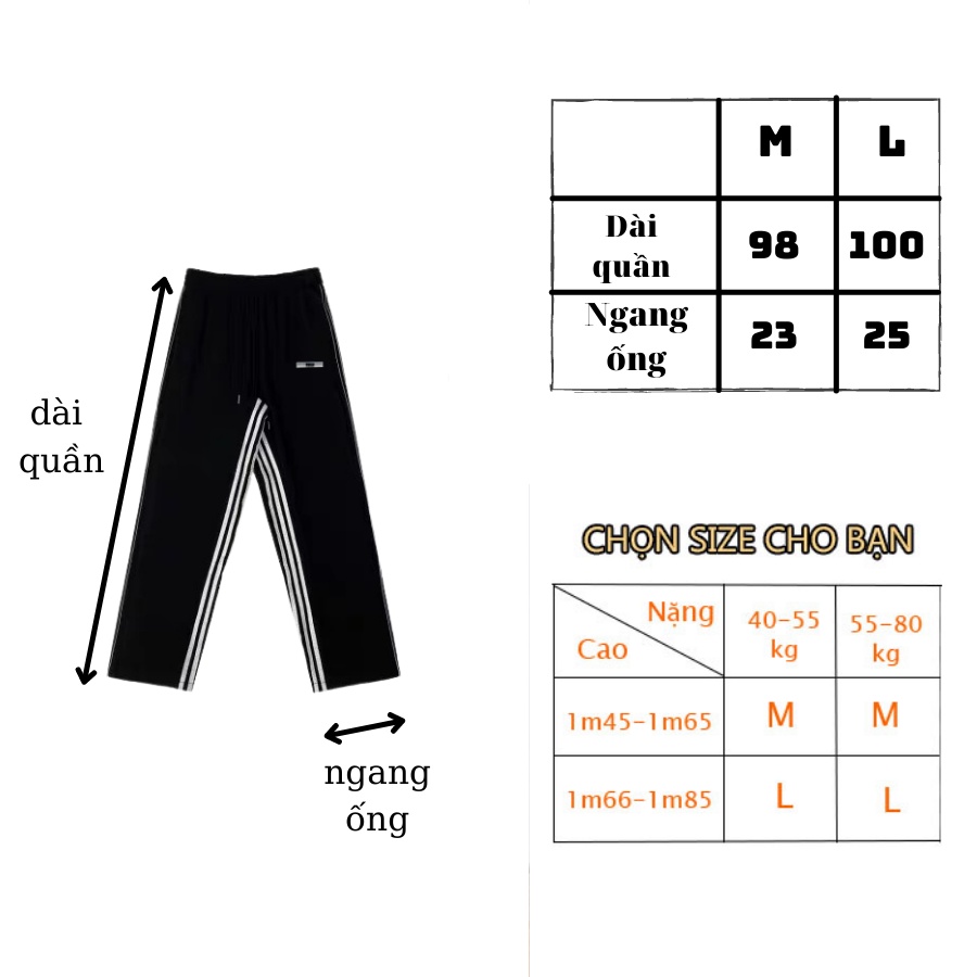 Quần 3 sọc kiểu mới TUCO, Ống suông Nam Nữ Unisex Form  Rộng, Vải Mịn Mềm Mát Quần Joker, Joger, Thể Thao