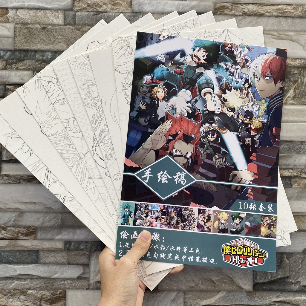 Tranh tô màu Boku no Hero Academia Học viện anh hùng anime
