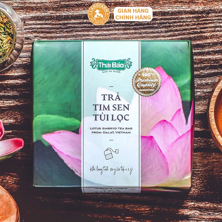 Trà tim sen túi lọc L'angfarm 60 tép hộp mẫu pastel art Thái Bảo, 25 tép mẫu hộp kraft L'angfarm