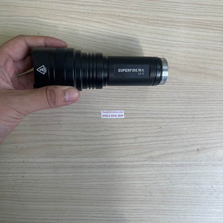 Đèn pin siêu sáng Supfire L6-G thế hệ mới, bóng 36w siêu sáng, Pin to cực khỏe, kiêm sạc dự phòng –