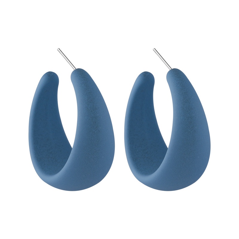 Khuyên tai hình hoa màu xanh dương đơn giản cho nữ