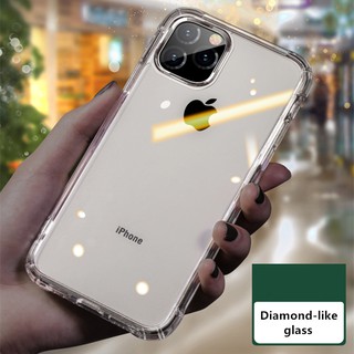 Ốp Điện Thoại Trong Suốt Bằng Kính Cường Lực Có Túi Khí Chống Va Chạm LEEU Dành Cho Iphone11 11Pro 11ProMax