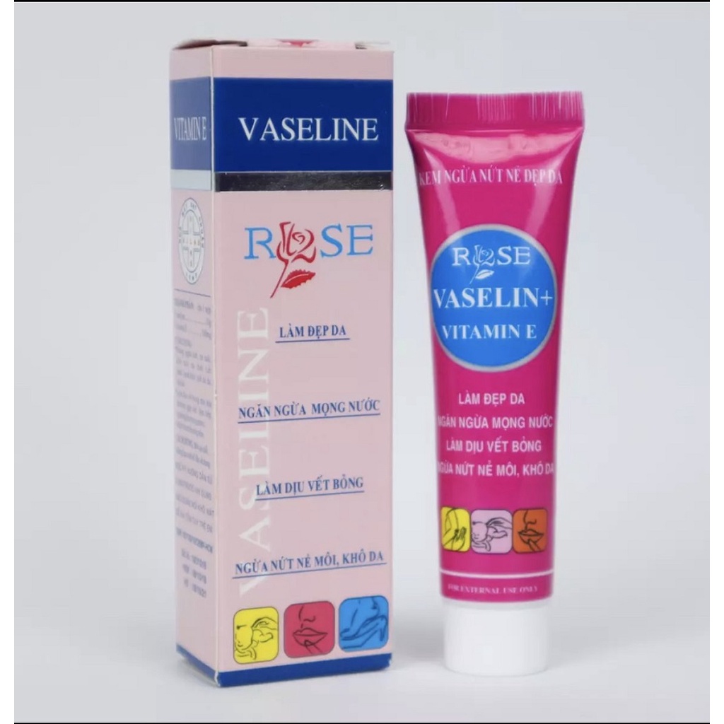 Kem bôi Vaseline Rose làm mềm da, dịu da khô nứt nẻ, mùi thơm dịu nhẹ tuýp 10g