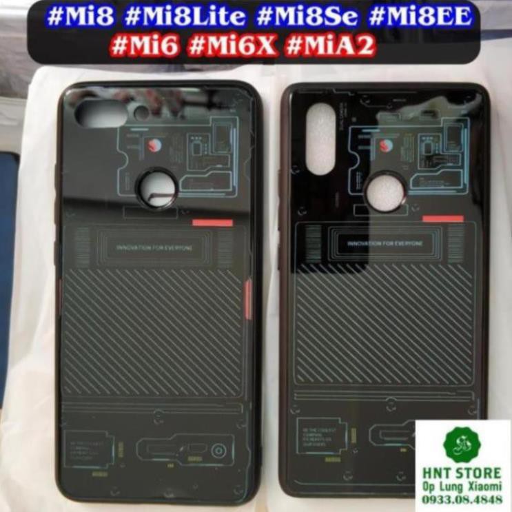 ỐP LƯNG XIAOMI MI 8 - MI 8 SE - MI 8 LITE - MI 8 EE - ỐP KÍNH CHỐNG TRẦY HÌNH LINH KIỆN