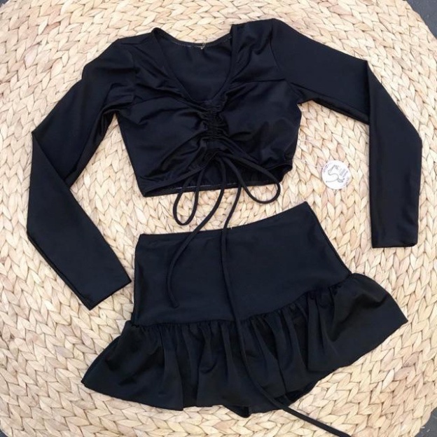 Bikini, Đồ bơi nữ croptop chất liệu thun co dãn thời trang 2022