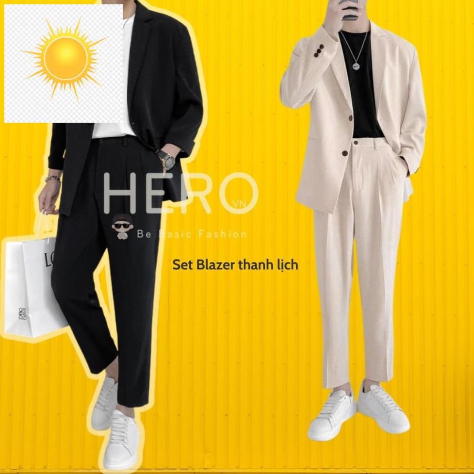 ✊ Set blazer nam MrHero set04 bộ đồ nam gồm quần âu và áo vest khoác form rộng thời trang Hàn Quốc M.RO ✊