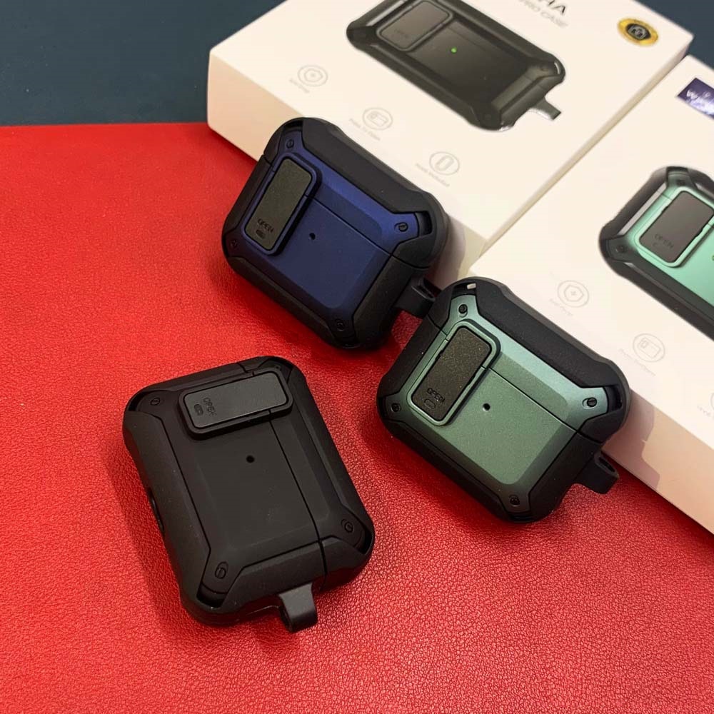 BAO AIRPODS WIWU MECHA chống sốc tặng kèm móc khoá cho Airpod 3/ Pro