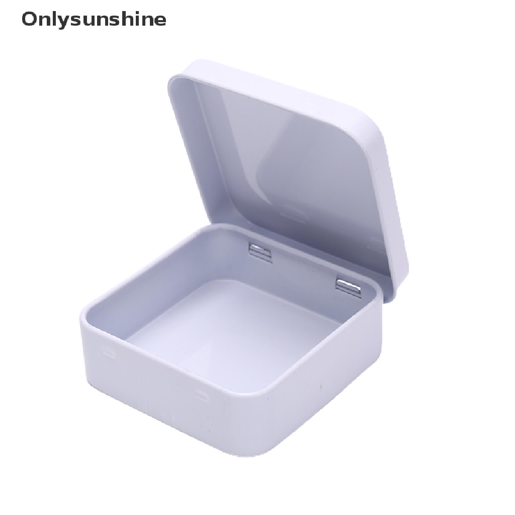 &lt; Onlysunshine &gt; Hộp Thiếc Mini Hình Vuông Đựng Tiền Xu Trang Sức Có Nắp Lật