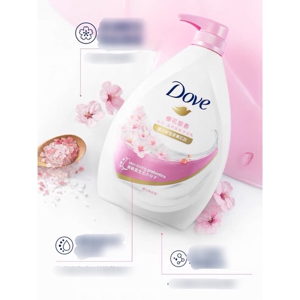 THƠM SẠCH DƯỠNG ẨM  Sữa tắm DOVE hương hoa 680ml , chính hãng nội địa Trung