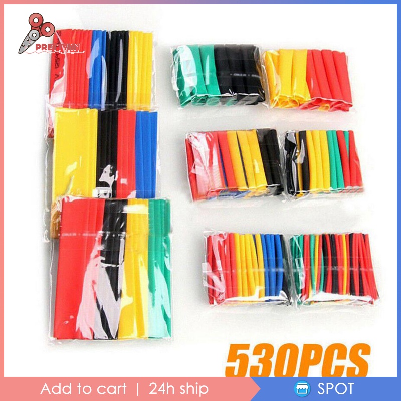 [Prettyia1] Set 530 Ống Co Nhiệt Bọc Dây Điện