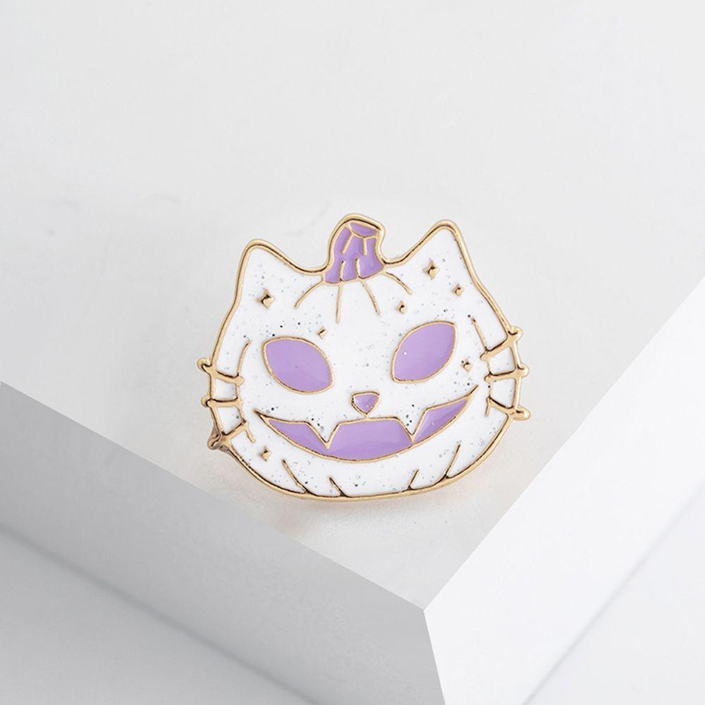 MOILYVN Trâm Cài Áo Kim Loại Hình Mèo Bí Ngô Halloween
