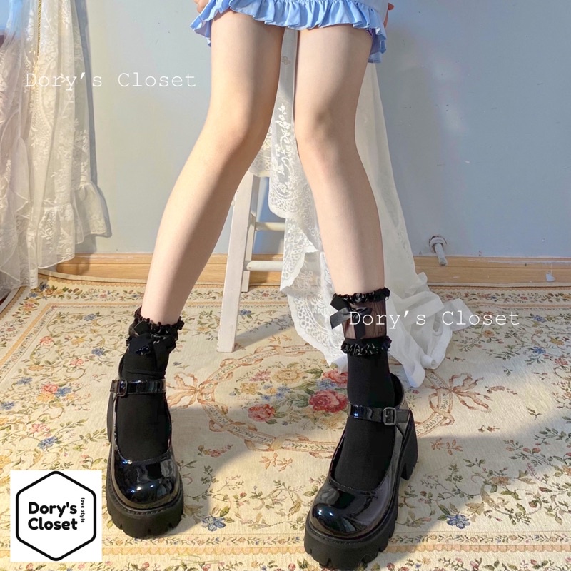 Giày lolita oxford nữ phong cách Nhật Bản mũi tròn đế dày Dory’s Closet