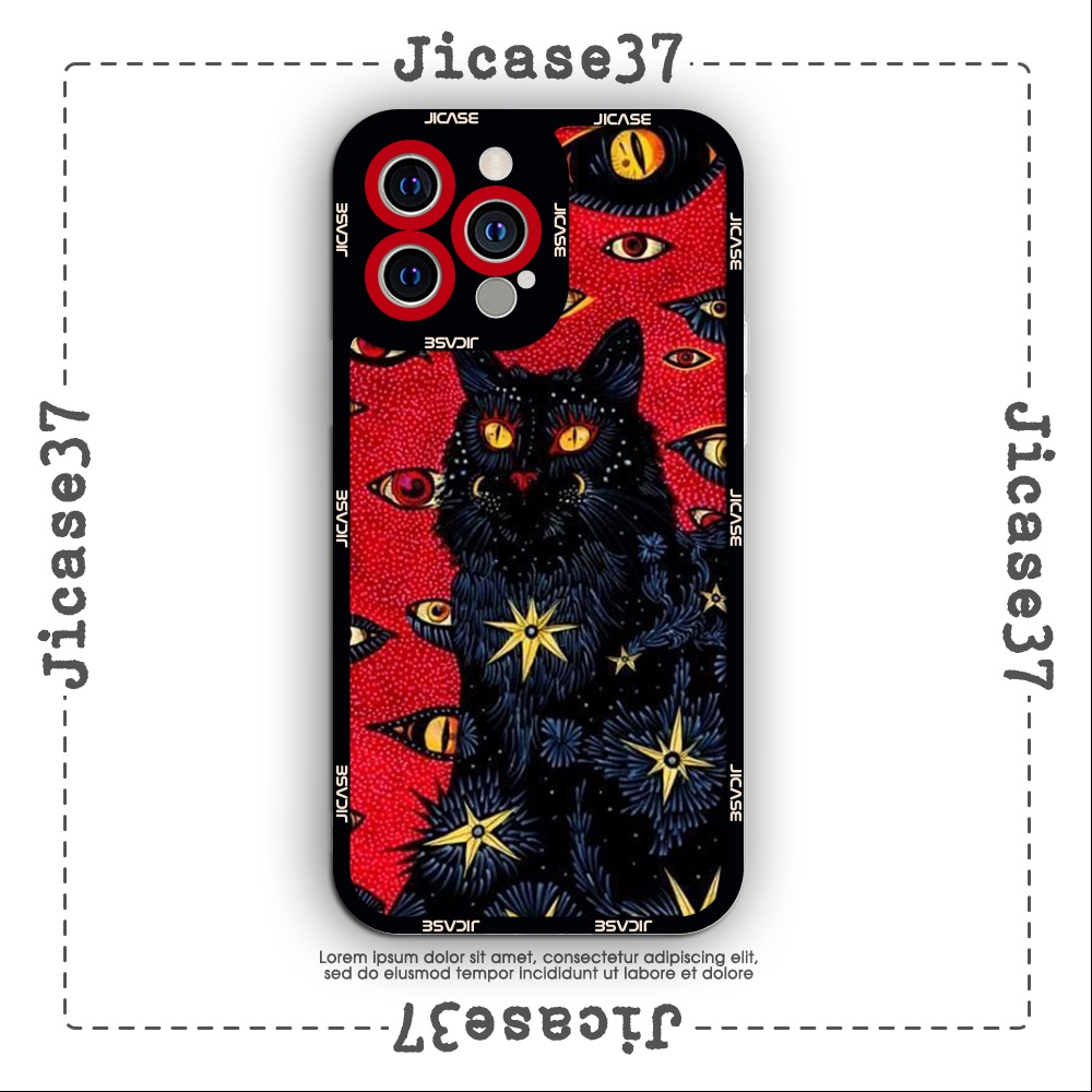 Ốp lưng iphone cạnh vuông Jicase Mèo nhiều mắt tarot 6plus/6s/6splus/7/7plus/8/8plus/x/xs/11/12/pro/max/plus/promax