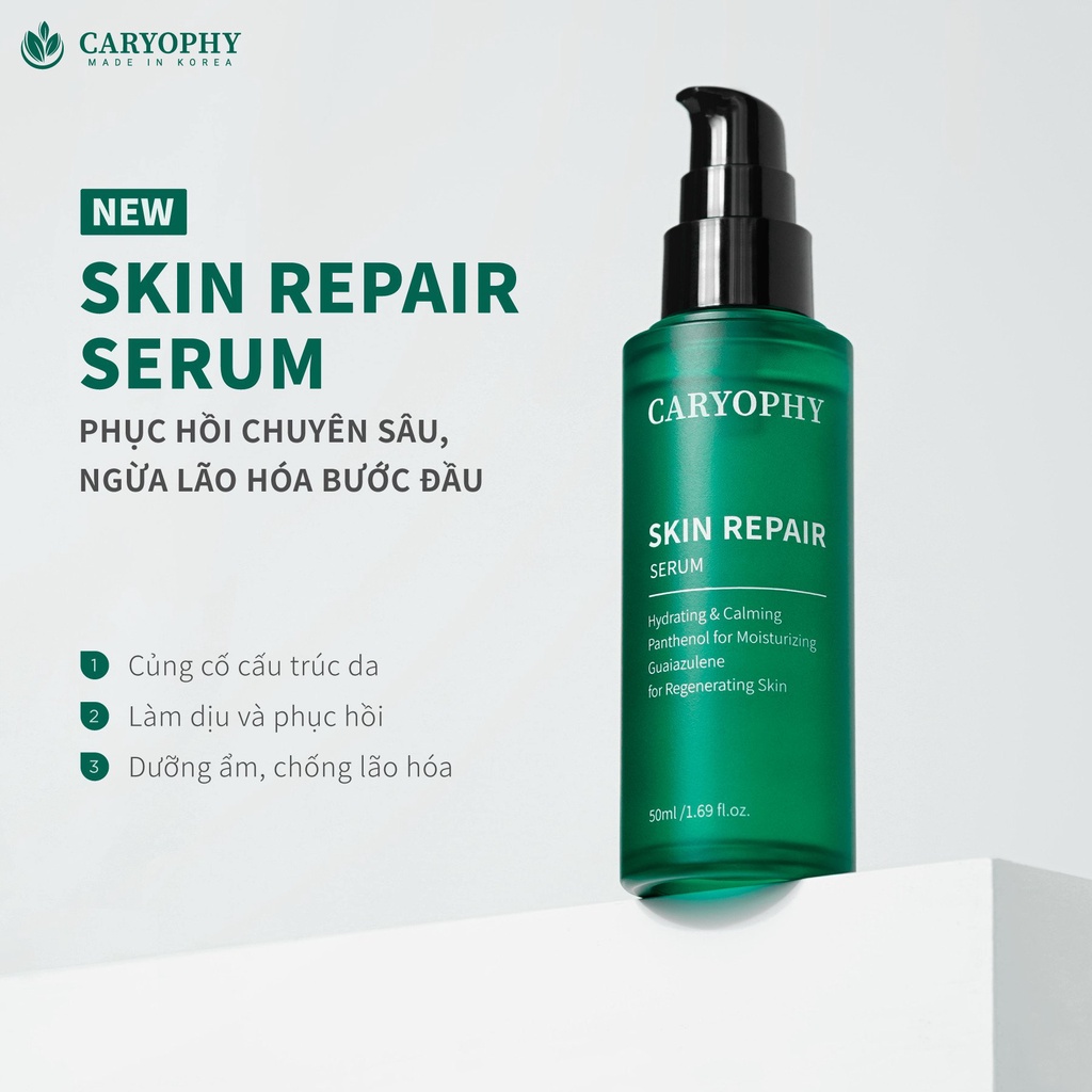 Bộ 3 Sản Phẩm Cấp Ẩm, Phục Hồi, Làm Dịu Da Caryophy Skin Repair