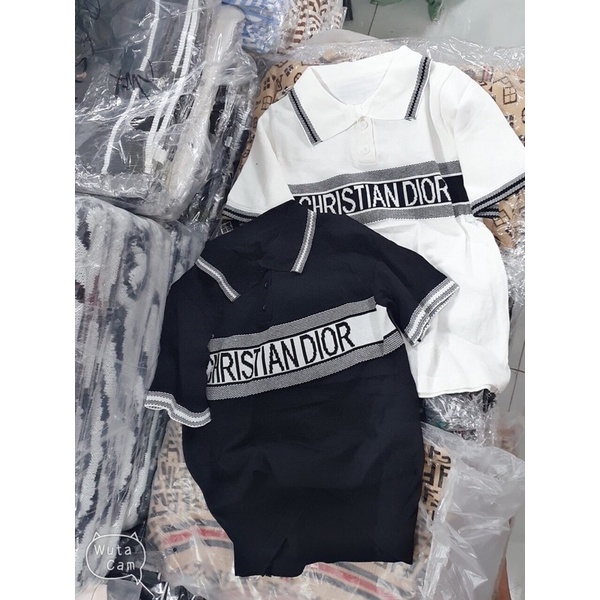 Áo len dệt kim cổ polo CD